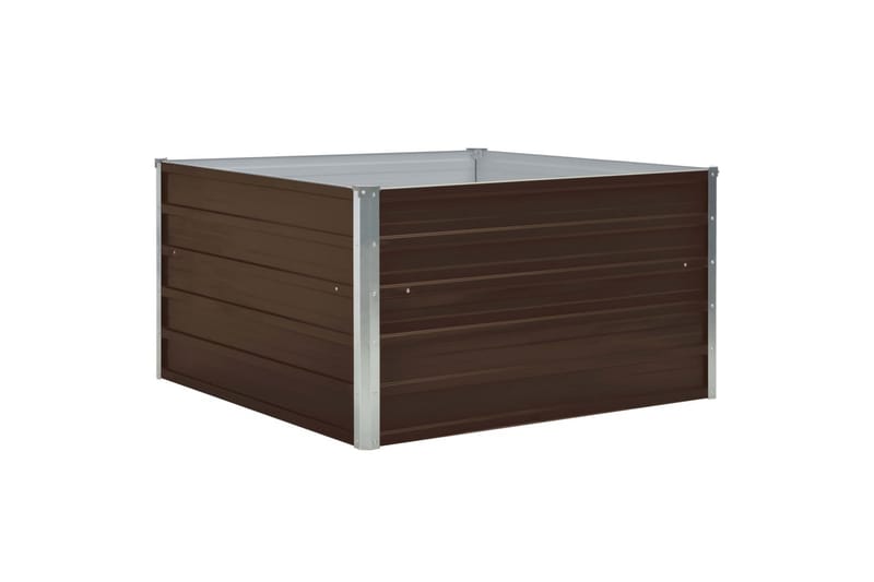 Odlingslåda 100x100x45 cm galvaniserat stål brun - Brun - Utemöbler - Övrigt utemöbler - Tillbehör - Övriga trädgårdstillbehör