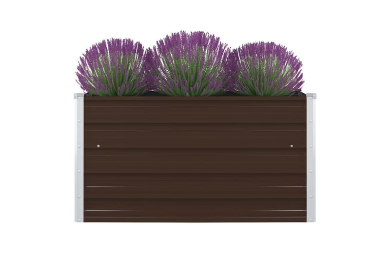 Odlingslåda 100x100x45 cm galvaniserat stål brun - Brun - Utemöbler - Övrigt utemöbler - Tillbehör - Övriga trädgårdstillbehör