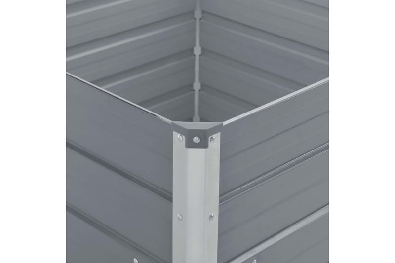 Odlingslåda 100x100x45 cm galvaniserat stål grå - Grå - Utemöbler - Övrigt utemöbler - Tillbehör - Övriga trädgårdstillbehör