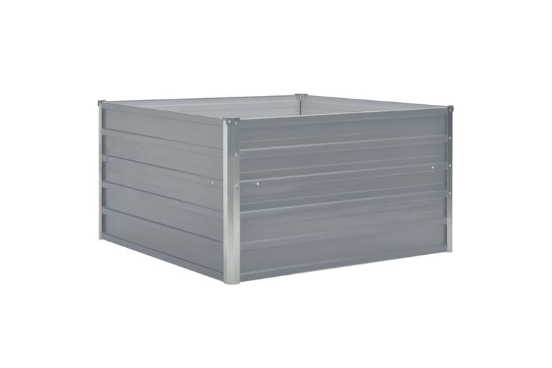 Odlingslåda 100x100x45 cm galvaniserat stål grå - Grå - Utemöbler - Övrigt utemöbler - Tillbehör - Övriga trädgårdstillbehör