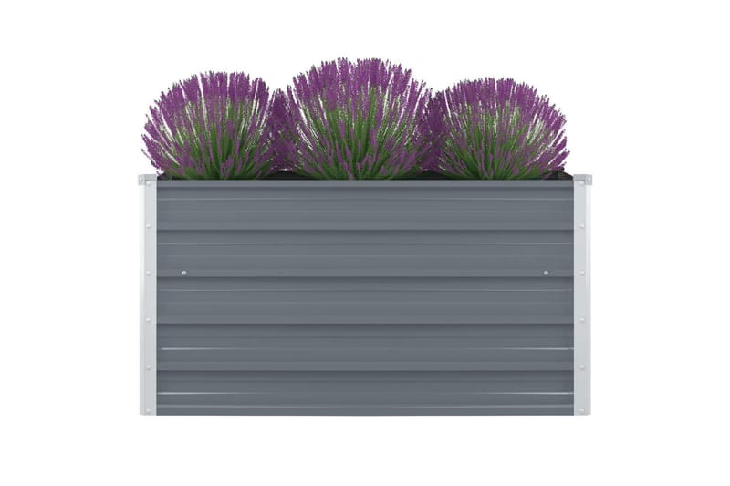 Odlingslåda 100x100x45 cm galvaniserat stål grå - Grå - Övriga trädgårdstillbehör - Blomlåda