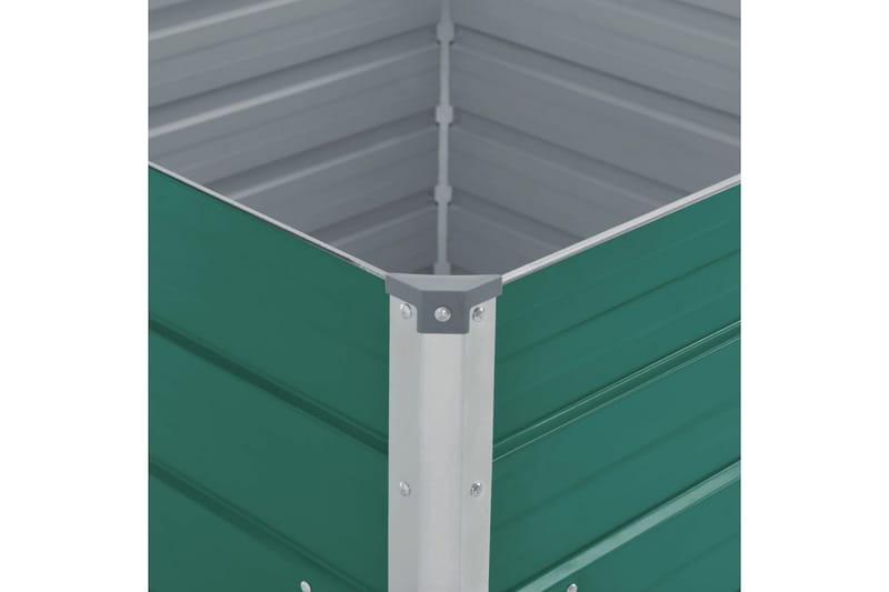 Odlingslåda 100x100x77 cm galvaniserad stål grön - Grön - Utemöbler - Övrigt utemöbler - Tillbehör - Övriga trädgårdstillbehör