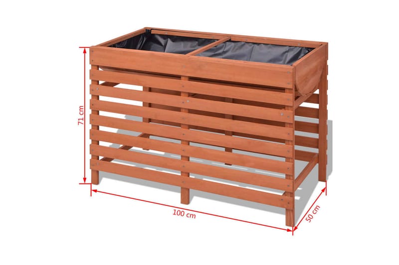 Odlingslåda 100x50x71 cm trä - Brun - Utemöbler - Övrigt utemöbler - Tillbehör - Övriga trädgårdstillbehör