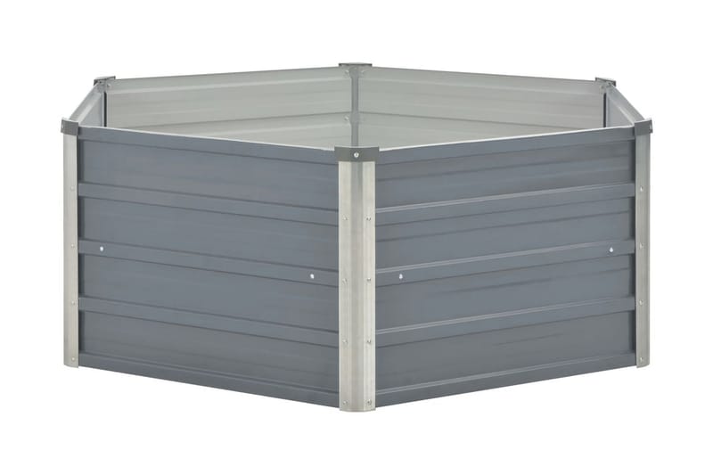 Odlingslåda 129x129x46 cm galvaniserat stål grå - Grå - Utemöbler - Övrigt utemöbler - Tillbehör - Övriga trädgårdstillbehör