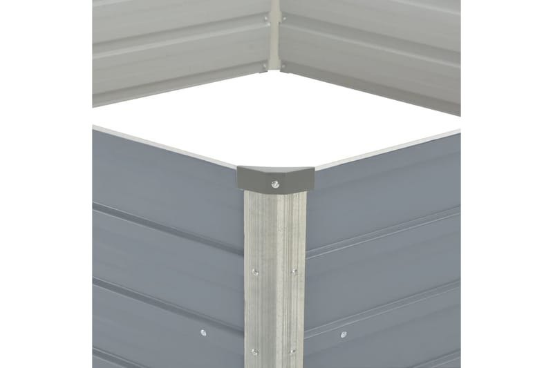 Odlingslåda 129x129x46 cm galvaniserat stål grå - Grå - Utemöbler - Övrigt utemöbler - Tillbehör - Övriga trädgårdstillbehör