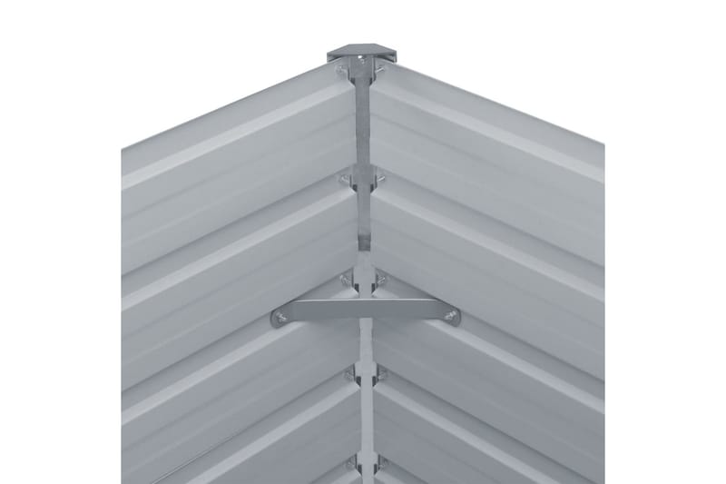 Odlingslåda 129x129x46 cm galvaniserat stål grå - Grå - Utemöbler - Övrigt utemöbler - Tillbehör - Övriga trädgårdstillbehör
