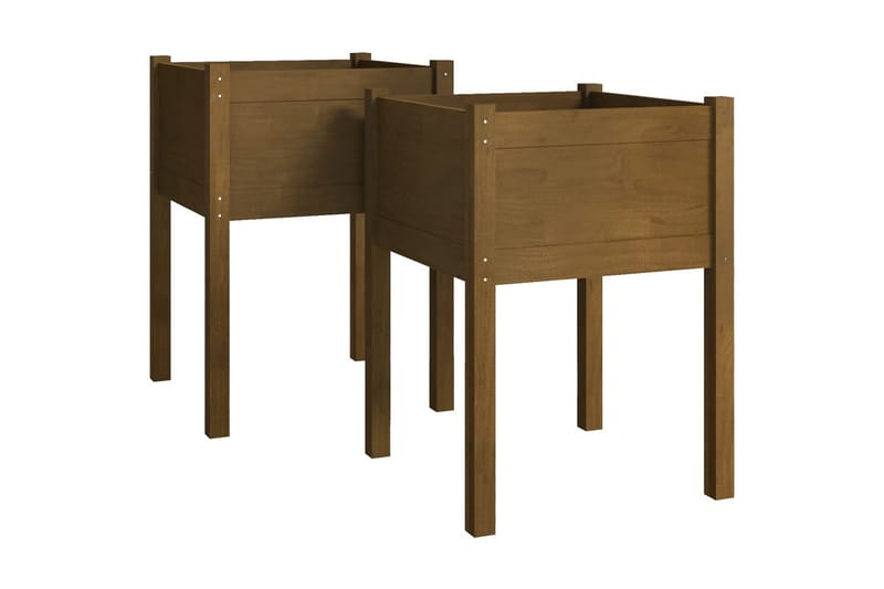 Odlingslåda 2 st honungsbrun 50x50x70 cm massiv furu - Honung - Utemöbler - Övrigt utemöbler - Tillbehör - Övriga trädgårdstillbehör