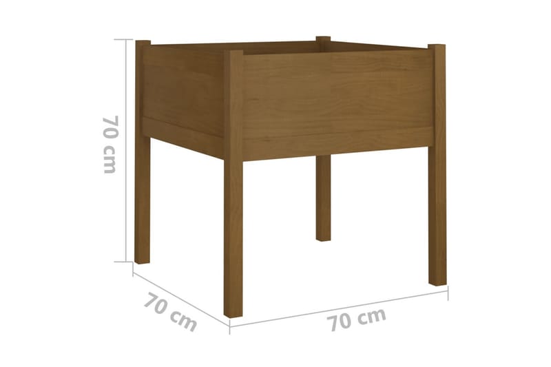 Odlingslåda 2 st honungsbrun 70x70x70 cm massiv furu - Honung - Utemöbler - Övrigt utemöbler - Tillbehör - Övriga trädgårdstillbehör