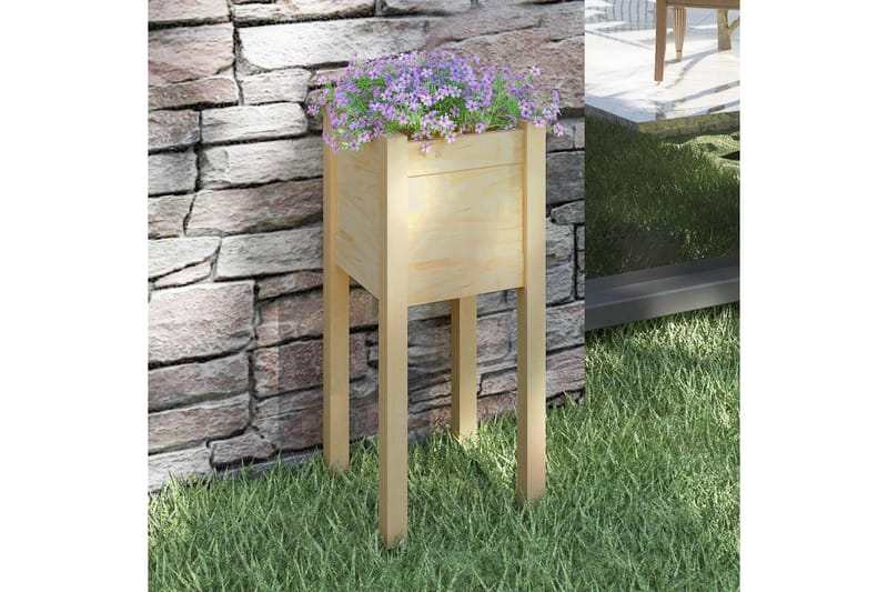 Odlingslåda 31x31x70 cm massiv furu - Brun - Utemöbler - Övrigt utemöbler - Tillbehör - Övriga trädgårdstillbehör
