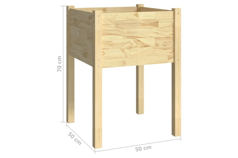Odlingslåda 50x50x70 cm massiv furu - Brun - Utemöbler - Övrigt utemöbler - Tillbehör - Övriga trädgårdstillbehör