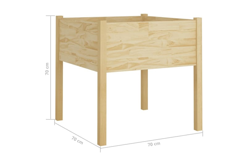 Odlingslåda 70x70x70 cm massiv furu - Brun - Utemöbler - Övrigt utemöbler - Tillbehör - Övriga trädgårdstillbehör