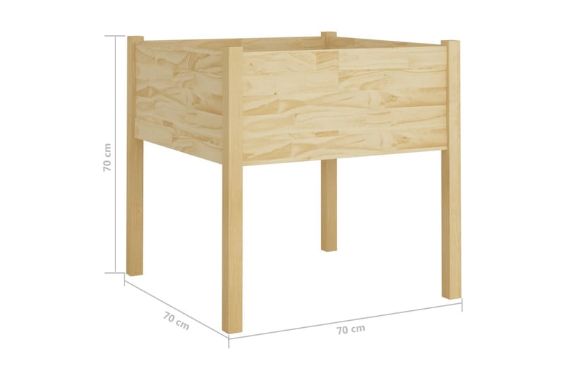 Odlingslåda 70x70x70 cm massiv furu - Brun - Övriga trädgårdstillbehör - Blomlåda