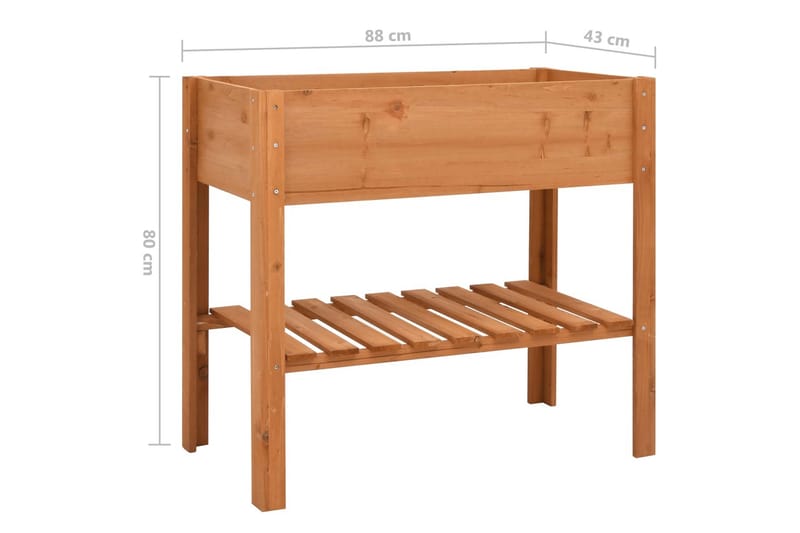 Odlingslåda 88x43x80 cm granträ - Brun - Utemöbler - Övrigt utemöbler - Tillbehör - Övriga trädgårdstillbehör