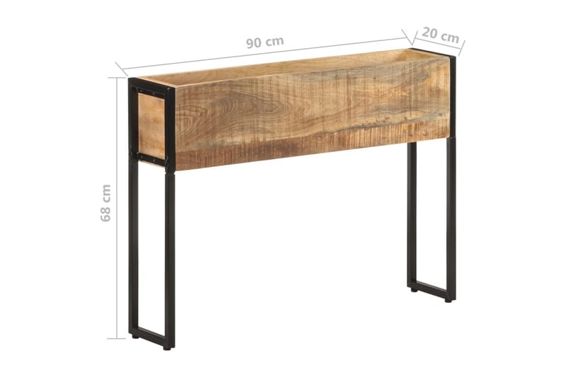 Odlingslåda 90x20x68 cm grovt mangoträ - Brun - Övriga trädgårdstillbehör - Blomlåda