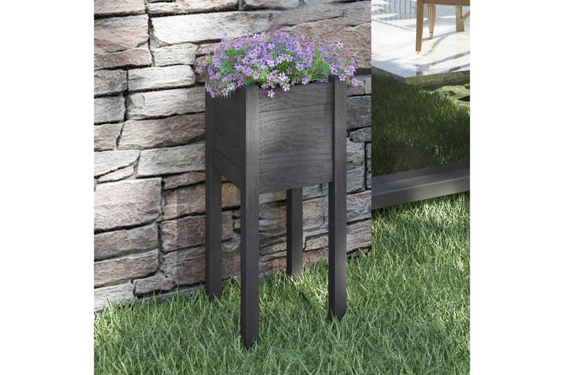 Odlingslåda grå 31x31x70 cm massiv furu - Grå - Utemöbler - Övrigt utemöbler - Tillbehör - Övriga trädgårdstillbehör