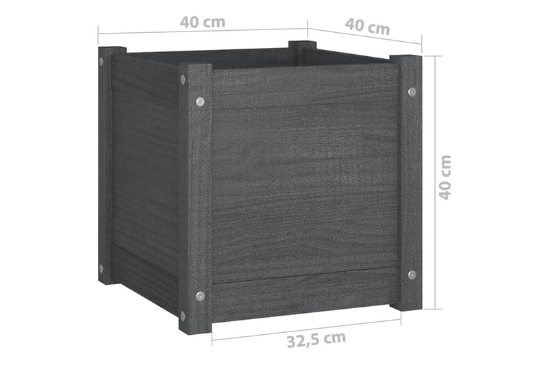 Odlingslåda grå 40x40x40 cm massiv furu - Grå - Utemöbler - Övrigt utemöbler - Tillbehör - Övriga trädgårdstillbehör