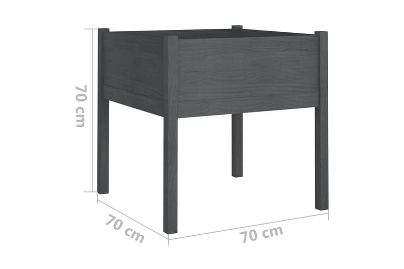 Odlingslåda grå 70x70x70 cm massiv furu - Grå - Utemöbler - Övrigt utemöbler - Tillbehör - Övriga trädgårdstillbehör