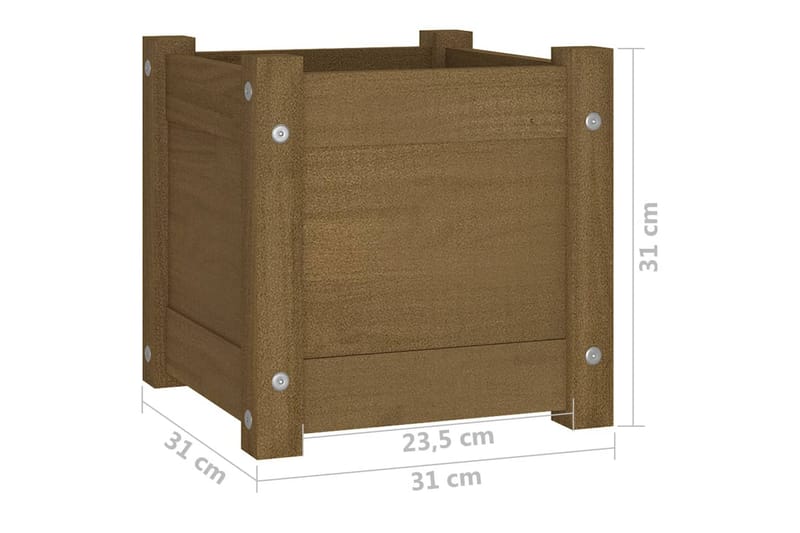 Odlingslåda honungsbrun 31x31x31 cm massiv furu - Honung - Utemöbler - Övrigt utemöbler - Tillbehör - Övriga trädgårdstillbehör