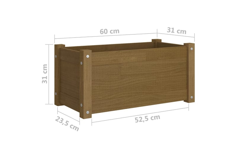 Odlingslåda honungsbrun 60x31x31 cm massiv furu - Honung - Utemöbler - Övrigt utemöbler - Tillbehör - Övriga trädgårdstillbehör