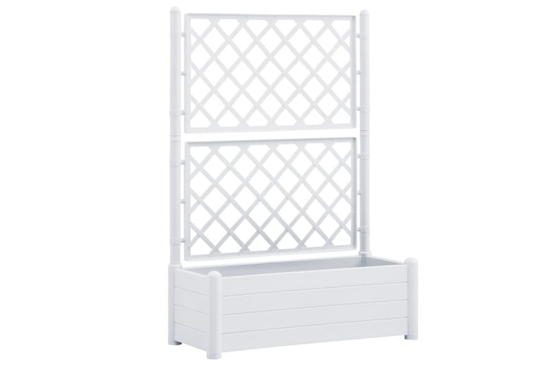 Odlingslåda med spaljé 100x43x142 cm PP vit - Vit - Utemöbler - Övrigt utemöbler - Tillbehör - Övriga trädgårdstillbehör