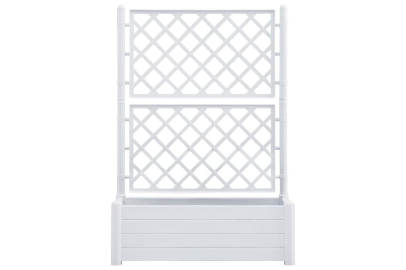 Odlingslåda med spaljé 100x43x142 cm PP vit - Vit - Utemöbler - Övrigt utemöbler - Tillbehör - Övriga trädgårdstillbehör