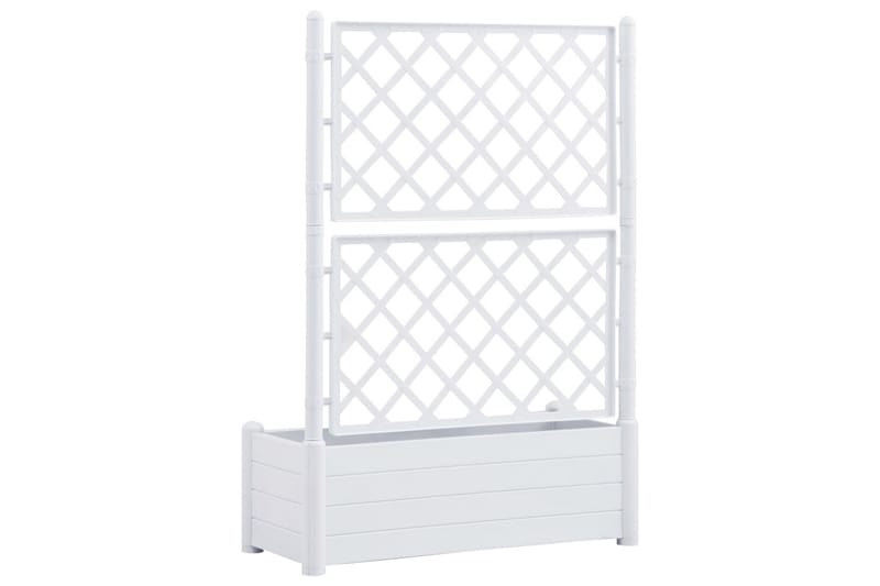 Odlingslåda med spaljé 100x43x142 cm PP vit - Vit - Utemöbler - Övrigt utemöbler - Tillbehör - Övriga trädgårdstillbehör