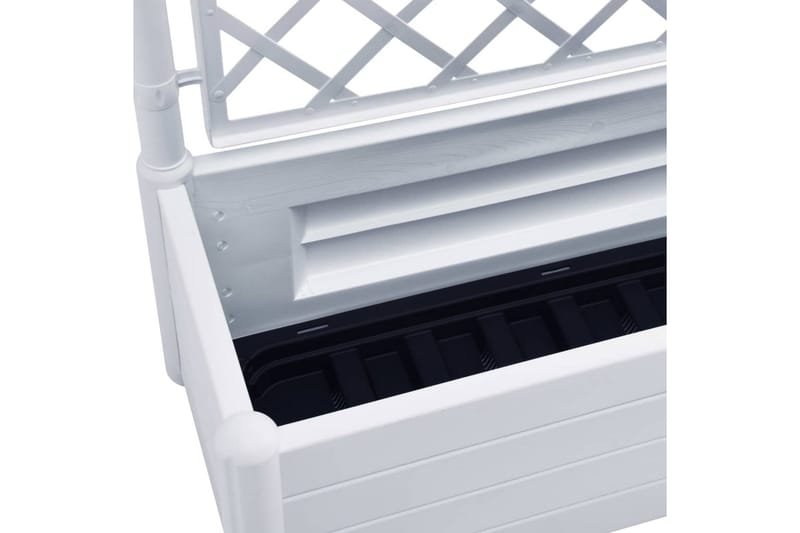 Odlingslåda med spaljé 100x43x142 cm PP vit - Vit - Utemöbler - Övrigt utemöbler - Tillbehör - Övriga trädgårdstillbehör