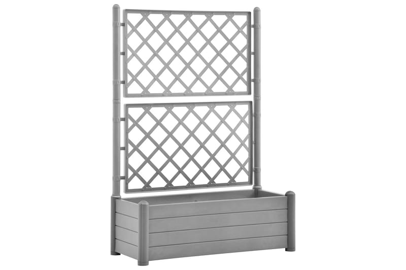Odlingslåda med spaljé 100x43x142 cm PP grå - Grå - Utemöbler - Övrigt utemöbler - Tillbehör - Övriga trädgårdstillbehör
