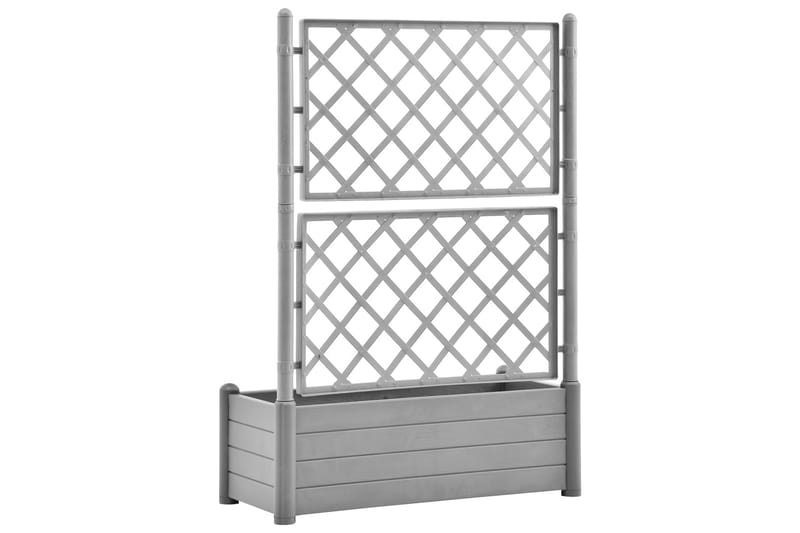 Odlingslåda med spaljé 100x43x142 cm PP grå - Grå - Utemöbler - Övrigt utemöbler - Tillbehör - Övriga trädgårdstillbehör