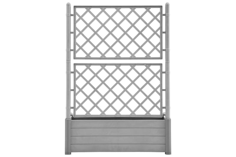 Odlingslåda med spaljé 100x43x142 cm PP grå - Grå - Utemöbler - Övrigt utemöbler - Tillbehör - Övriga trädgårdstillbehör
