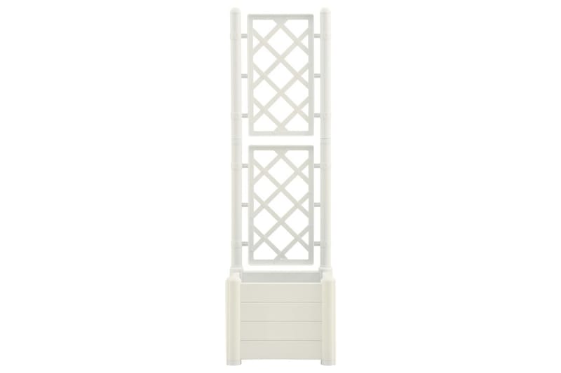 Odlingslåda med spaljé 43x43x142 cm PP vit - Vit - Utemöbler - Övrigt utemöbler - Tillbehör - Övriga trädgårdstillbehör
