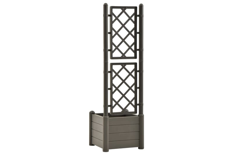 Odlingslåda med spaljé 43x43x142 cm PP antracit - Grå - Utemöbler - Övrigt utemöbler - Tillbehör - Övriga trädgårdstillbehör