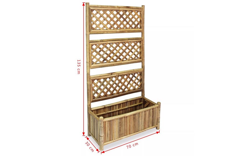 Odlingslåda med spaljé bambu 70 cm - Brun - Utemöbler - Övrigt utemöbler - Tillbehör - Övriga trädgårdstillbehör