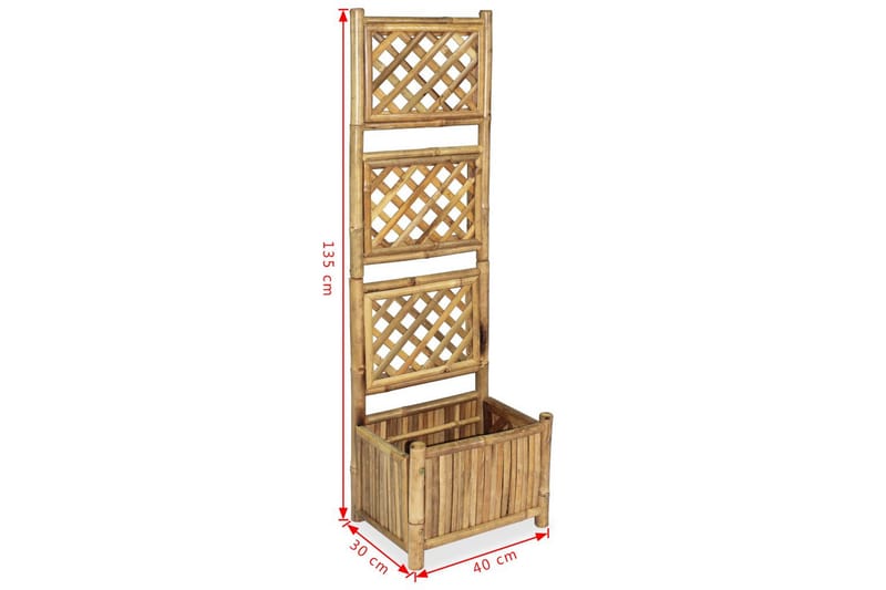 Odlingslåda med spaljé upphöjd bambu 40 cm - Brun - Utemöbler - Övrigt utemöbler - Tillbehör - Övriga trädgårdstillbehör