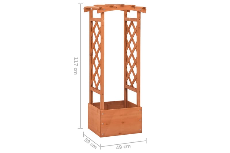 Odlingslåda med spaljébåge 49x39x117 cm granträ - Brun - Utemöbler - Övrigt utemöbler - Tillbehör - Övriga trädgårdstillbehör