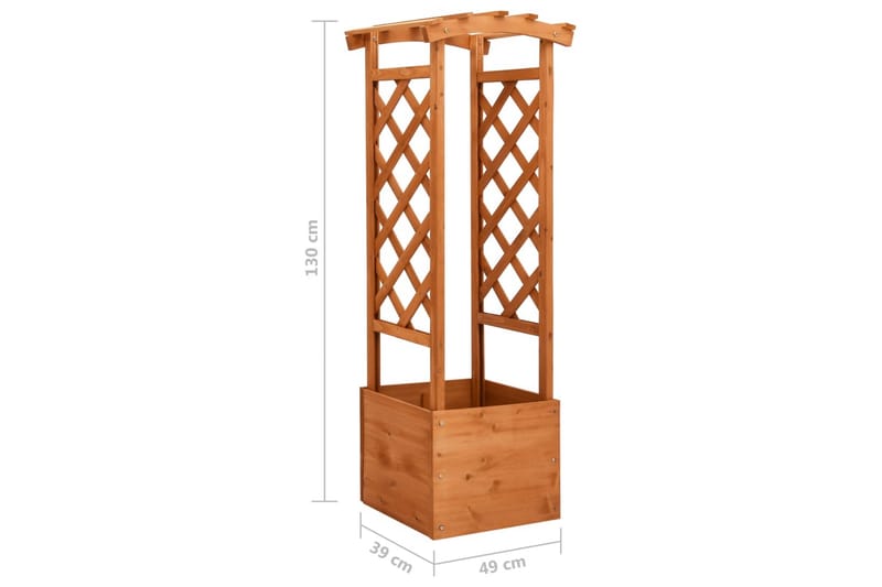 Odlingslåda med spaljébåge 49x39x130 cm granträ - Brun - Utemöbler - Övrigt utemöbler - Tillbehör - Övriga trädgårdstillbehör
