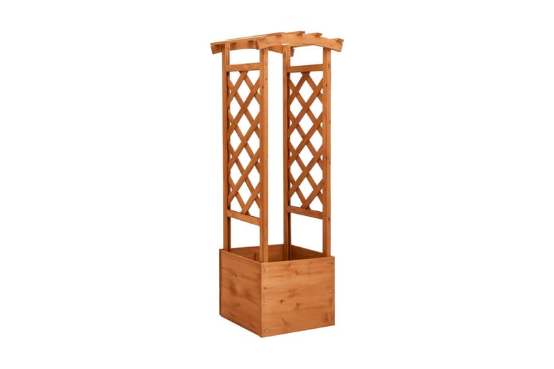 Odlingslåda med spaljébåge 49x39x130 cm granträ - Brun - Utemöbler - Övrigt utemöbler - Tillbehör - Övriga trädgårdstillbehör