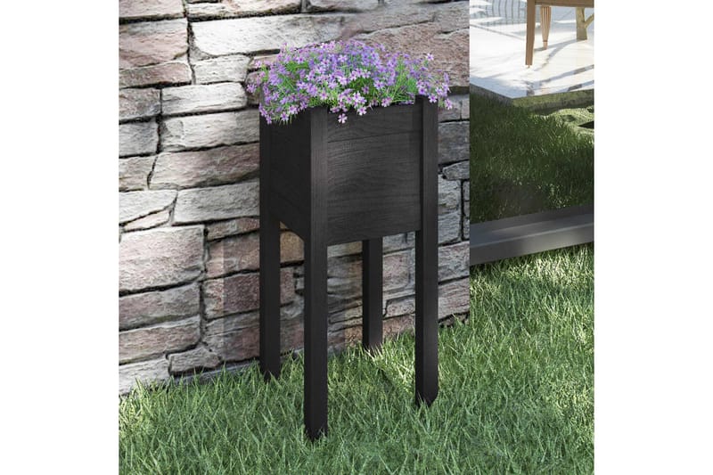 Odlingslåda svart 31x31x70 cm massiv furu - Svart - Utemöbler - Övrigt utemöbler - Tillbehör - Övriga trädgårdstillbehör