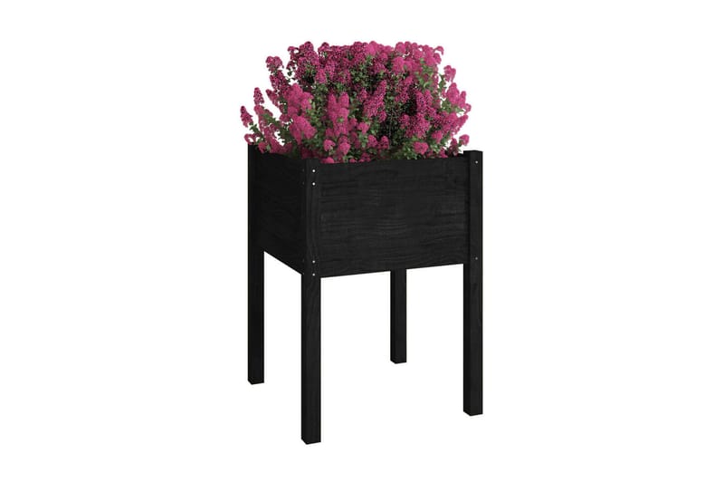 Odlingslåda svart 50x50x70 cm massiv furu - Svart - Utemöbler - Övrigt utemöbler - Tillbehör - Övriga trädgårdstillbehör