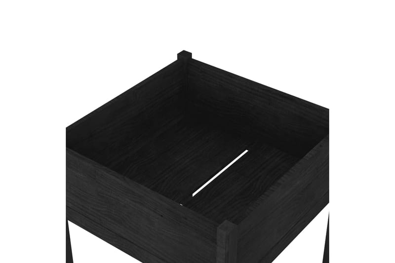 Odlingslåda svart 70x70x70 cm massiv furu - Svart - Utemöbler - Övrigt utemöbler - Tillbehör - Övriga trädgårdstillbehör
