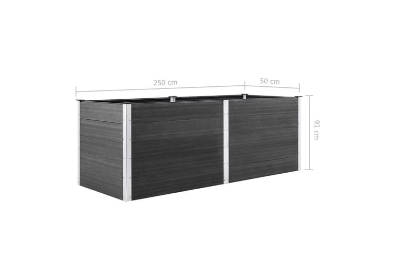 Odlingslåda upphöjd 150x50x91 cm WPC grå - Grå - Utemöbler - Övrigt utemöbler - Tillbehör - Övriga trädgårdstillbehör