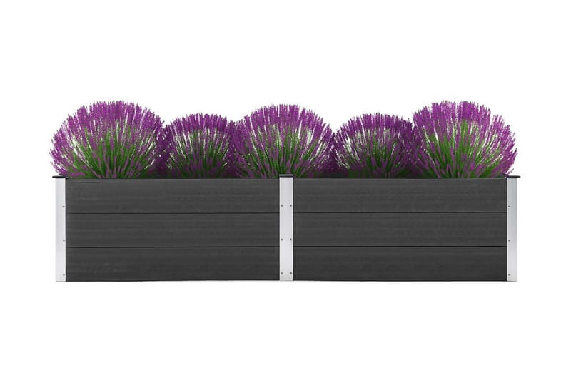 Odlingslåda upphöjd 250x100x54 cm WPC grå - Grå - Övriga trädgårdstillbehör - Blomlåda