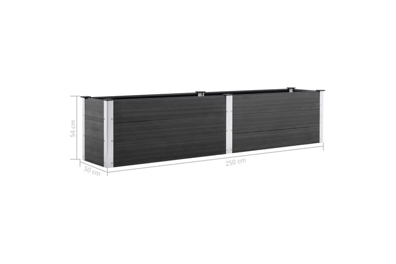 Odlingslåda upphöjd 250x50x54 cm WPC grå - Grå - Utemöbler - Övrigt utemöbler - Tillbehör - Övriga trädgårdstillbehör