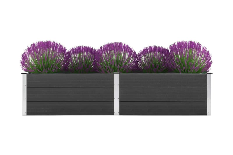 Odlingslåda upphöjd 250x50x54 cm WPC grå - Grå - Blomlåda - Övriga trädgårdstillbehör