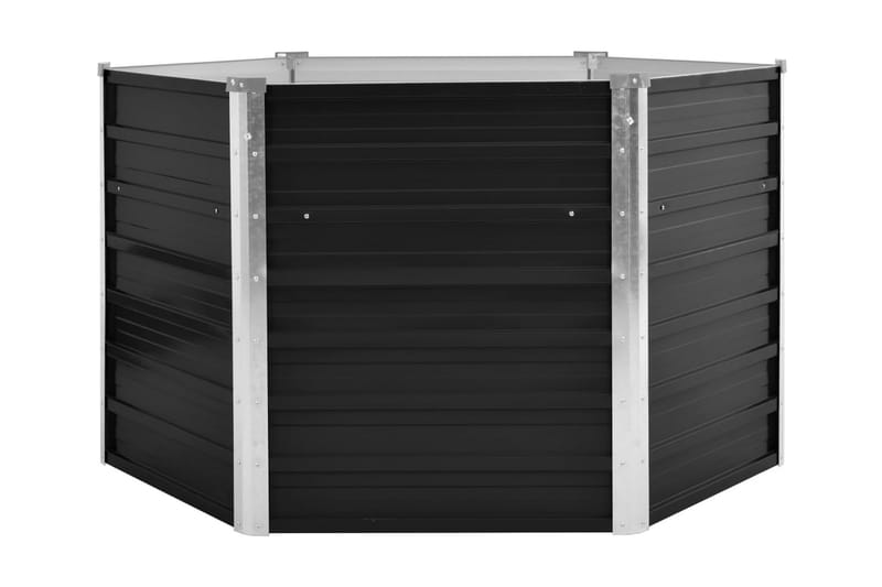 Odlingslåda upphöjd antracit 129x129x77 cm galvaniserat stål - Grå - Utemöbler - Övrigt utemöbler - Tillbehör - Övriga trädgårdstillbehör