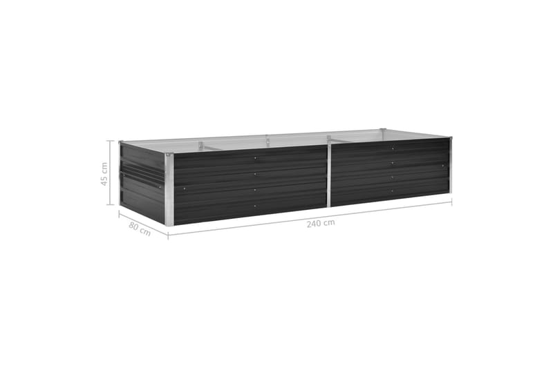 Odlingslåda upphöjd antracit 240x80x45 cm galvaniserat stål - Grå - Utemöbler - Övrigt utemöbler - Tillbehör - Övriga trädgårdstillbehör
