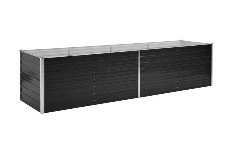 Odlingslåda upphöjd antracit 320x80x77 cm galvaniserat stål - Grå - Utemöbler - Övrigt utemöbler - Tillbehör - Övriga trädgårdstillbehör