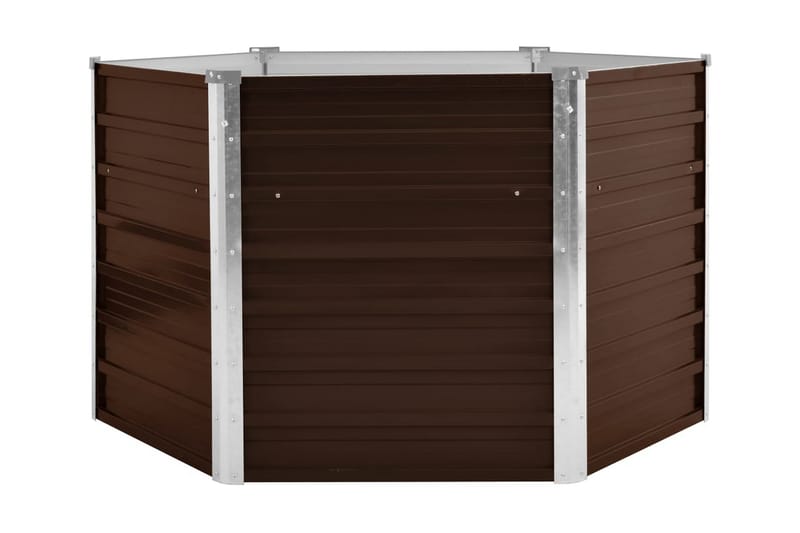 Odlingslåda upphöjd brun 129x129x77 cm galvaniserat stål - Brun - Utemöbler - Övrigt utemöbler - Tillbehör - Övriga trädgårdstillbehör