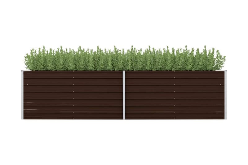 Odlingslåda upphöjd brun 320x80x77 cm galvaniserat stål - Brun - Utemöbler - Övrigt utemöbler - Tillbehör - Övriga trädgårdstillbehör