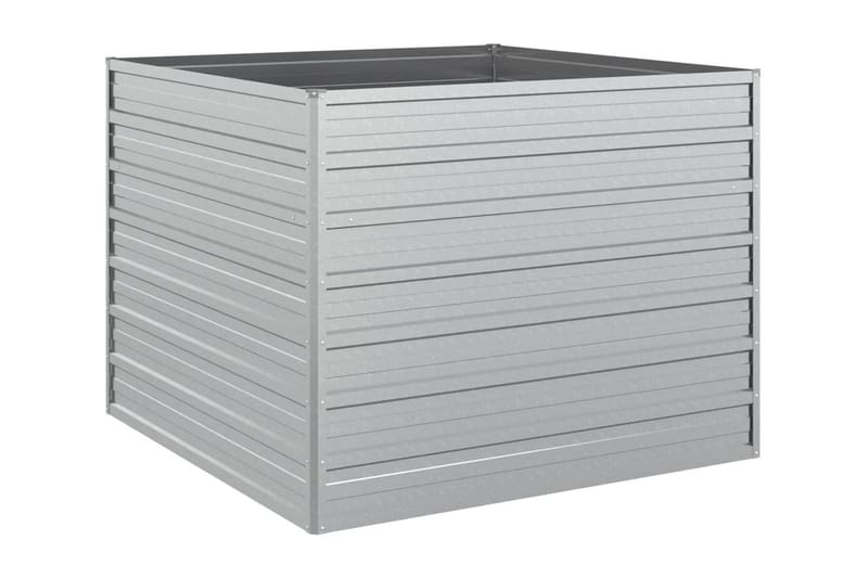 Odlingslåda upphöjd galvaniserat stål 100x100x77 cm silver - Silver - Utemöbler - Övrigt utemöbler - Tillbehör - Övriga trädgårdstillbehör